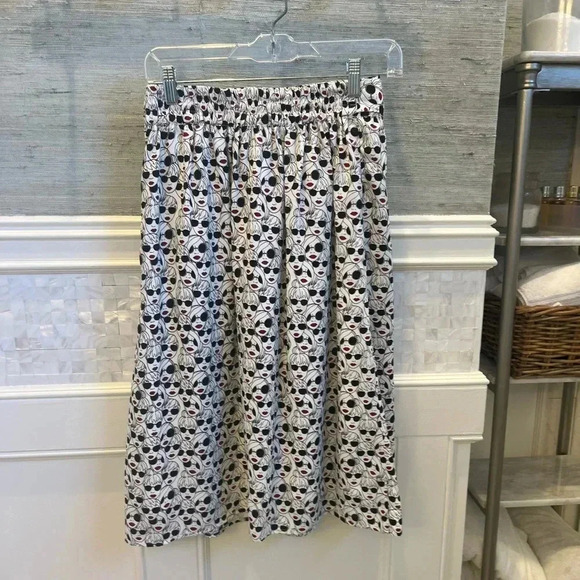 NWT new Anthropologie porridge getaway printed skirt women’s faces SMALL pockets - Picture 7 of 17